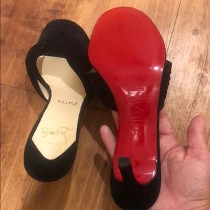 Christian Louboutin suede flip flop mule sandals